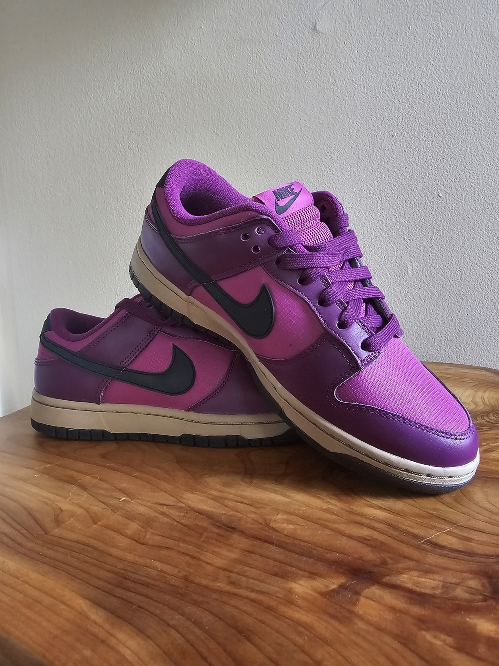 Nike Dunk Low-Inspired Sneakers in Purple and Magenta - Picture 2 of 6